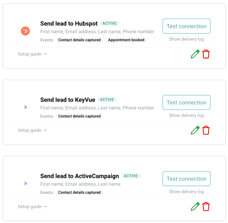 The Integrations tab in Heyloha with the Webhooks and Connected providers sections